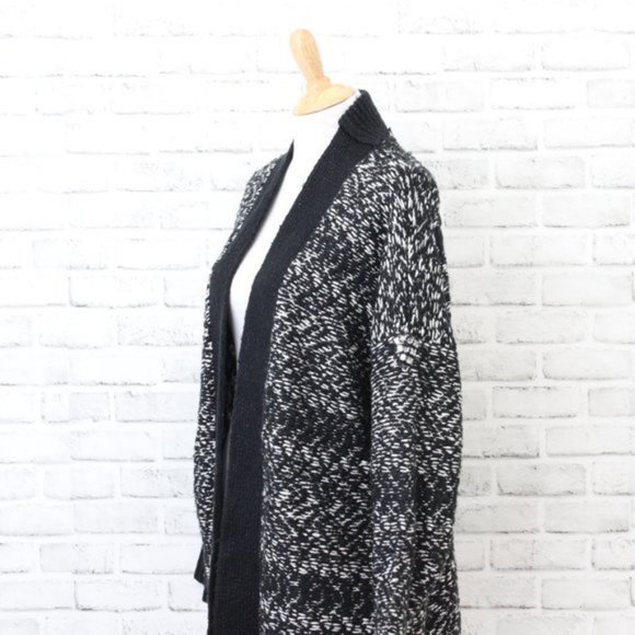 Guess Oversized Thalie Sweater Cardigan Jet Black Multi S - Picture 1 of 4